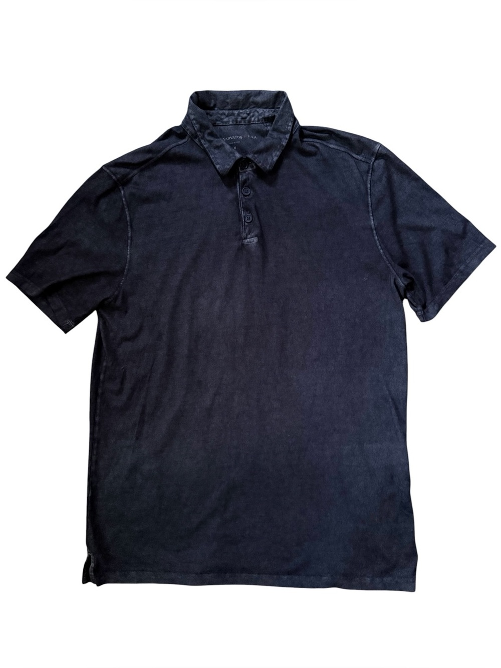 John Varvatos Men's Navy Blue Polo Shirt Classic Short Sleeve Size Medium